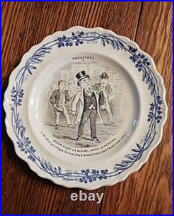 12 Creilet Montereau Terra de fer Proverbs Plates