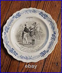 12 Creilet Montereau Terra de fer Proverbs Plates