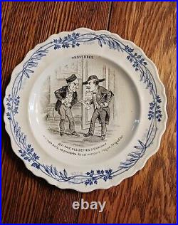 12 Creilet Montereau Terra de fer Proverbs Plates