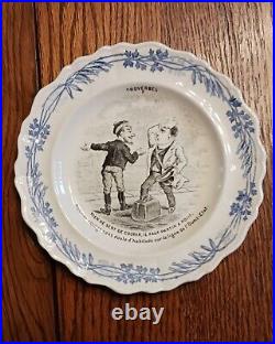 12 Creilet Montereau Terra de fer Proverbs Plates