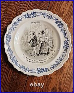 12 Creilet Montereau Terra de fer Proverbs Plates