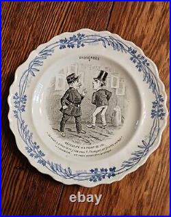 12 Creilet Montereau Terra de fer Proverbs Plates