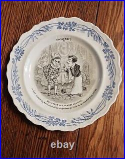 12 Creilet Montereau Terra de fer Proverbs Plates