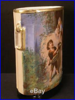 1800 French Sevres Moustiers Parages Enamel Paint Faience Portrait Fernery Vase