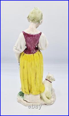 18TH CENTURY FRENCH LUNEVILLE FAIENCE FIGURE Shepherdess