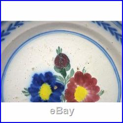 18th C. Antique Hand Painted French Strassbourg Faience Plate