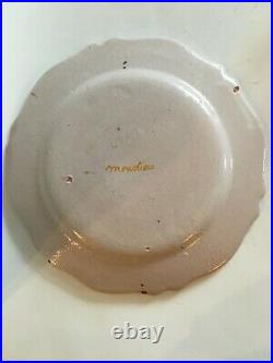 18th Century Antique French Faience Moustiers Plate La Fontaine
