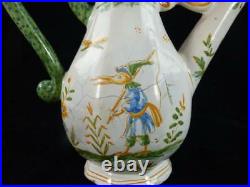 18th Century Continental Faience Ewer Moustiers France