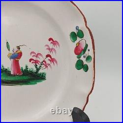 18th Century French Faience Chinese Strasbourg Hand Painted Plate