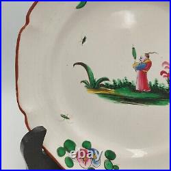 18th Century French Faience Chinese Strasbourg Hand Painted Plate