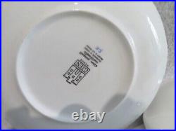 1960 1970 French faience pottery 11 dessert plate blue renaissance pattern