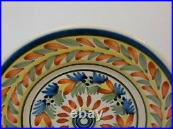 19th C. H R Quimper French Faience Salt Glaze Pottery 9 Plate (#1)