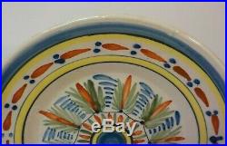 19th C. H R Quimper French Faience Salt Glaze Pottery 9 Plate (#2)