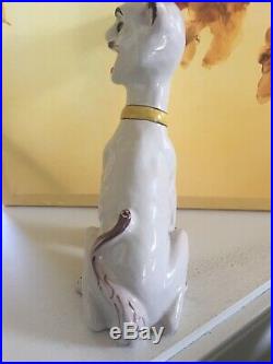 19th CENTURY MOSANIC FRENCH FAIENCE CAT STYLEGALLE DES VRES GLASS EYESANTIQUE