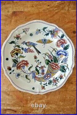 19th Century French Antique Faience Cornucopia Chargers Plates