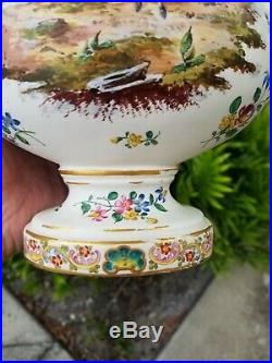 19th Century French Hand Painted Veuve Perrin Figural Faience Vase