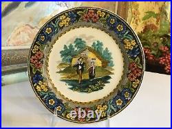 19th Century French Victorian Faience Creamware Plate 1830-1840 Countryside