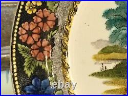 19th Century French Victorian Faience Creamware Plate 1830-1840 Countryside