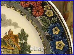 19th Century French Victorian Faience Creamware Plate 1830-1840 Women Child