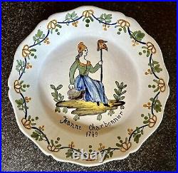 19th Century Nevers French Faience Hand Painted Decorative Plate