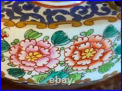 19thC Antique Beautiful French Faience Pottery Porcelain Inkwell Hand Painted