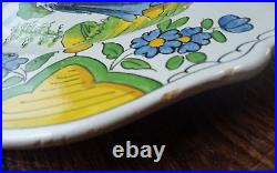 2 Antique French Faience Pottery Hand Painted Plates by Les Islettes 18thC