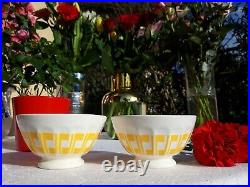 2 Lovely vintage french Bowls Sarreguemines yellow decor 1960-70s very pop