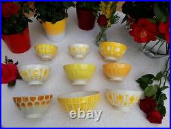 2 Lovely vintage french Bowls Sarreguemines yellow decor 1960-70s very pop