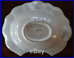 2 Quimper Antique French Faience Barber Bowls, Shaving Bowls Circa 1850