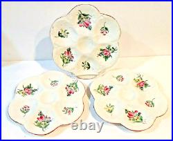 3 Keller Guerin Reverbere Faience Scalloped Oyster Plates France 1890-1900