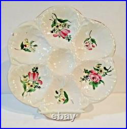 3 Keller Guerin Reverbere Faience Scalloped Oyster Plates France 1890-1900