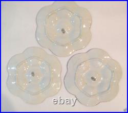 3 Keller Guerin Reverbere Faience Scalloped Oyster Plates France 1890-1900