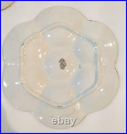 3 Keller Guerin Reverbere Faience Scalloped Oyster Plates France 1890-1900