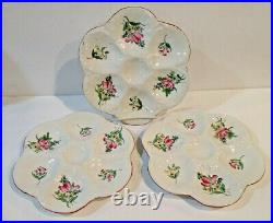 3 Keller Guerin Reverbere Faience Scalloped Oyster Plates France 1890-1900 MG