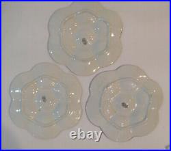 3 Keller Guerin Reverbere Faience Scalloped Oyster Plates France 1890-1900 MG