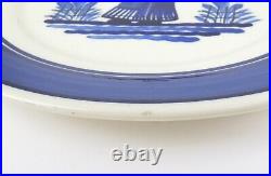 3 Vintage HB Quimper Blue Band Breton Dinner Plates Man & Woman French Faience