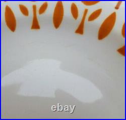 5 Lovely vintage french Soup Plates Sarreguemines orange flowers 1960s