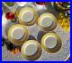 5-Lovely-vintage-french-dessert-Plates-Sarreguemines-yellow-dots-1960-pop-design-01-lz