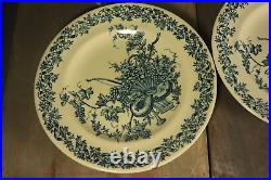 6 Antique Plates French Transferware Ironstone Set LONGWY LOUIS XVI Aesthetic