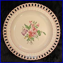 6 Keller & Guerin K&G Luneville Old Strasbourg 8 3/8 Pierced Edge Salad Plates