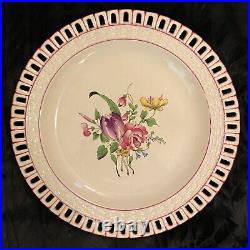 6 Keller & Guerin K&G Luneville Old Strasbourg 8 3/8 Pierced Edge Salad Plates