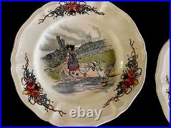 6 Vintage Sarreguemines France Henri Loux Obernai Faienceries 8 1/4Salad Plates