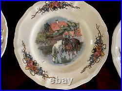 6 Vintage Sarreguemines France Henri Loux Obernai Faienceries 8 1/4Salad Plates