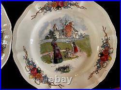 6 Vintage Sarreguemines France Henri Loux Obernai Faienceries 8 1/4Salad Plates