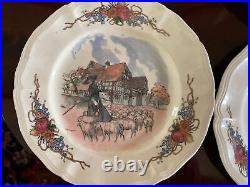 6 Vintage Sarreguemines France Henri Loux Obernai Faienceries 8 1/4Salad Plates