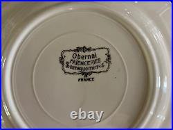 6 Vintage Sarreguemines France Henri Loux Obernai Faienceries 8 1/4Salad Plates