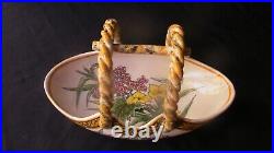 A Lovely French Porquier Beau Quimper Double Handled Basket