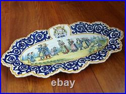 AMAZING PLATER DISH FRENCH FAIENCE HENRIOT QUIMPER circa 1920s' lenght 20,66