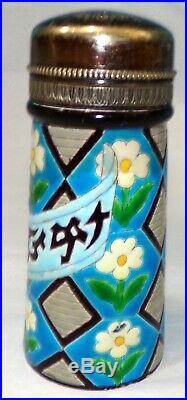 ANTIQUE HIgh Quality FAIENCE MAJOLICA WITH SILVER LID SUGAR SHAKER GORGEOUS