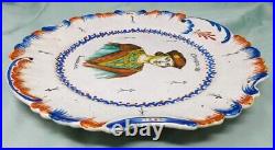 Alcide Chaumeil 9.25 Faience French Portrait Plate of Charles VIII late 1800's